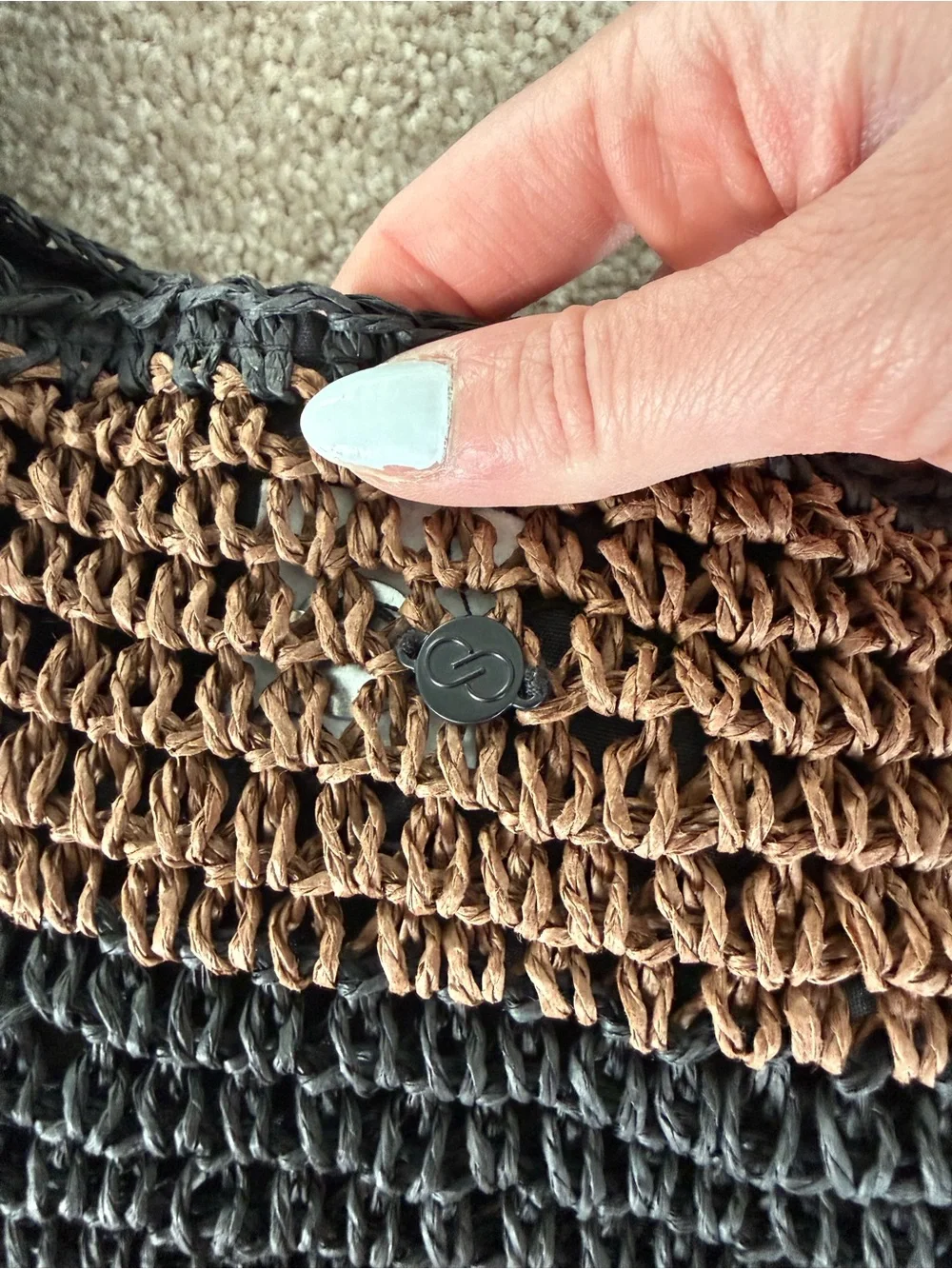 Calla Brown & Black Striped Crochet Tote